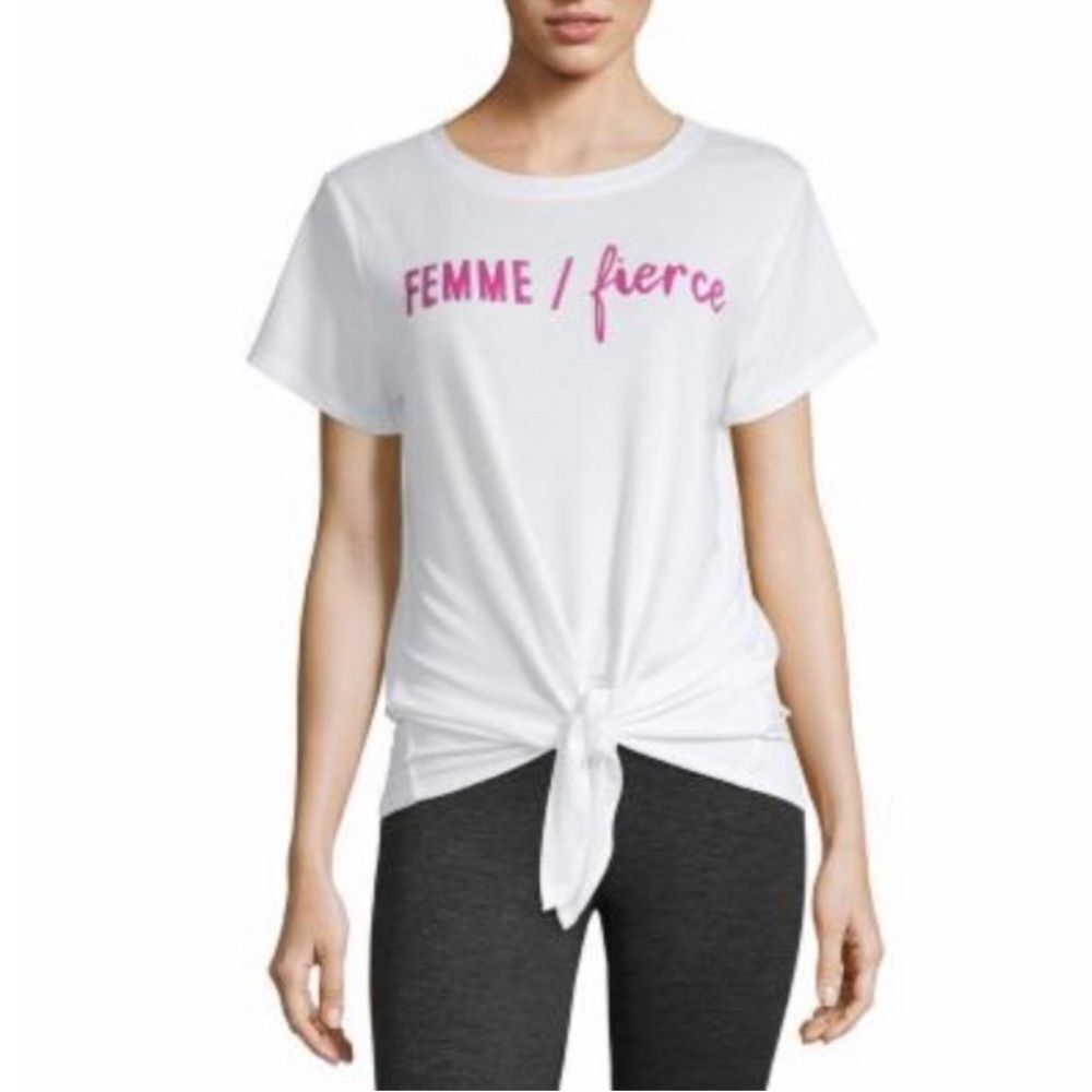 Xersion White Tee with Pink Graphic